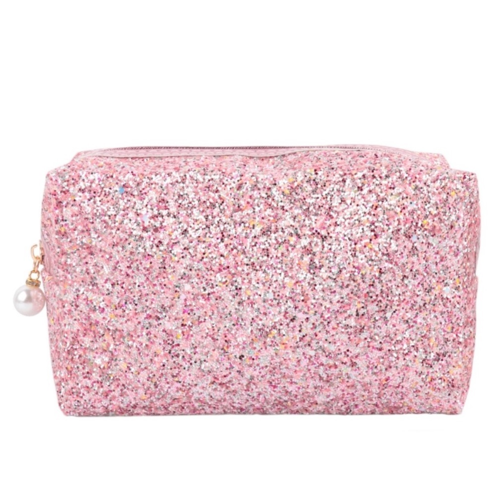 NEW GLITTERY MAKEUP BAG IN PINK